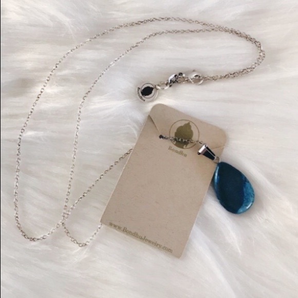 ✨HP✨ Blue Jasper Teardrop Sterling Silver Necklace - Picture 2 of 9